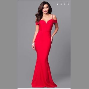 bloody red cocktail dress